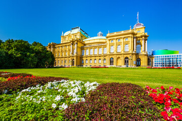 Neo-Baroque palace of Croatian national theater in Zagreb, Croatia