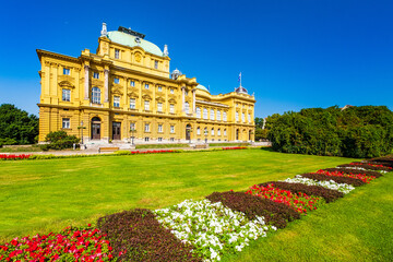 Neo-Baroque palace of Croatian national theater in Zagreb, Croatia