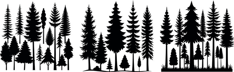 Isolated Christmas Tree Vector &ndash; Set of Fir Tree Silhouettes