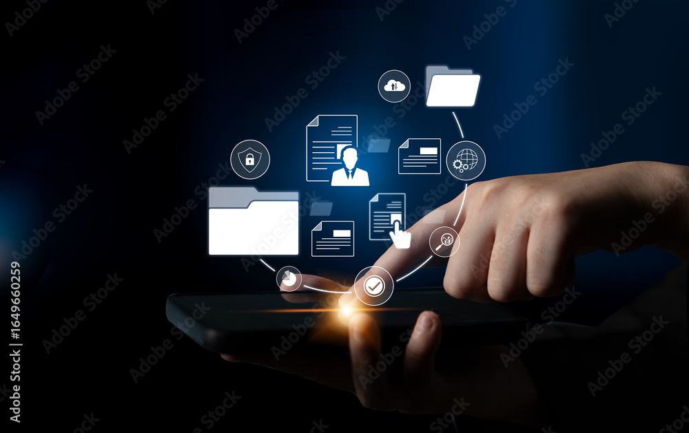 Poster document management system for secure file storage, organized access, and efficient digital workflow
