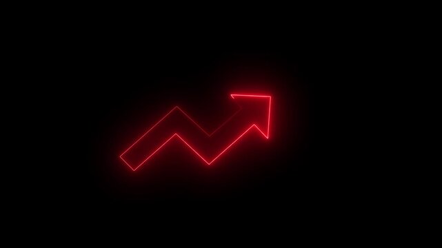 Neon dollar Business Graph Chart Icon Animation. Abstract neon line dollar business graph animation. Money, profit, investment, growth business, economy, finance