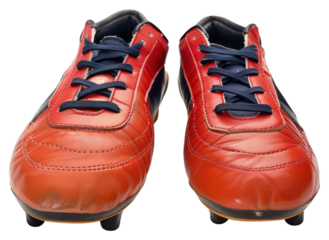 PNG Red soccer cleats with laces