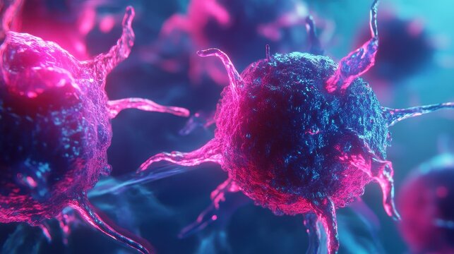 Colorful Abstract Visualization of Microbial Cells