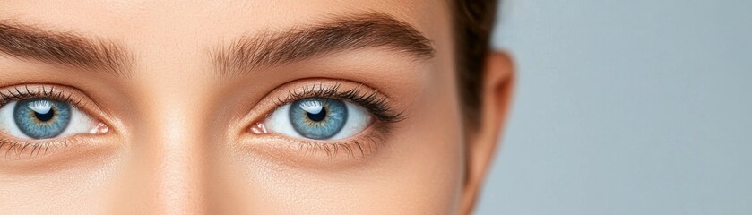 Close-up of a Woman's Beautiful Blue Eye, Beauty ,Eyes