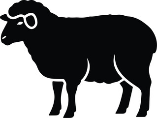 Black Sheep Silhouette Illustration.