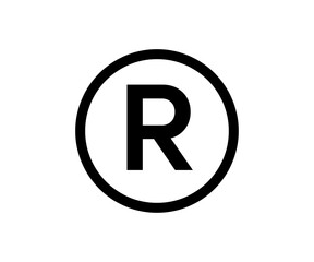 Naklejka na ściany i meble Registered trademark icon. Patent registered icon vector design and illustration.