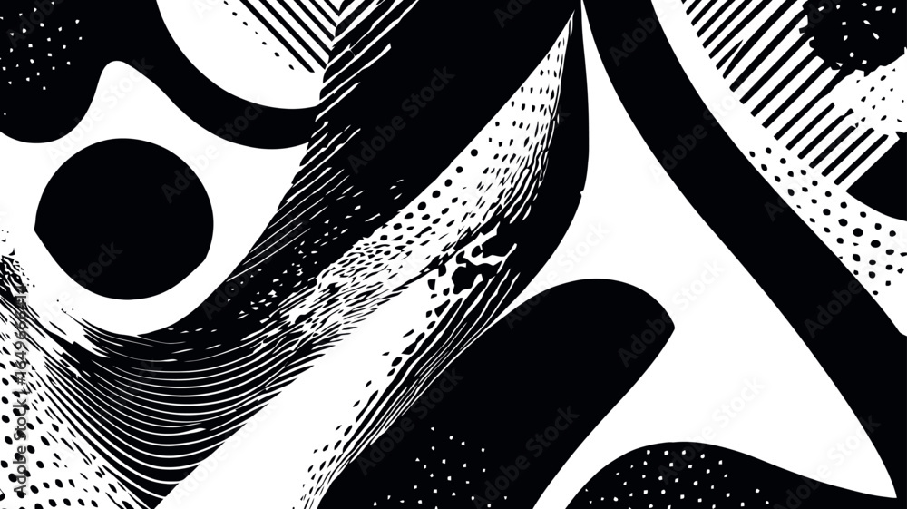 Poster abstract geometric halftone vector with diagonal lines and textures for modern design