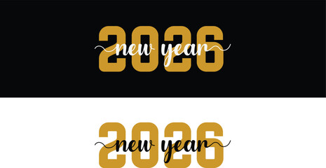 New Year 2026 Typography Design &ndash; Festive Celebration Graphic