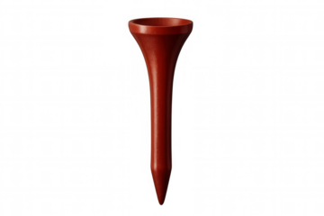 Golf tee standing upright against a transparent background, perfectly positioned and ready for an exciting game of golf