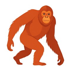 Obraz premium Orange ape in profile view