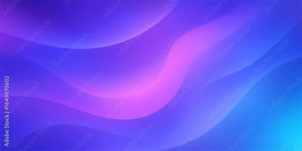 Poster soft flowing lines of blue and purple create an abstract wave design for a light, smooth background