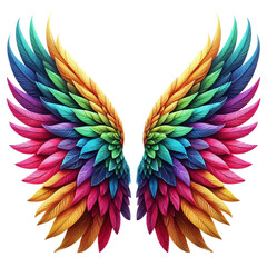 Alas de colores, multicolor, sin fondo.