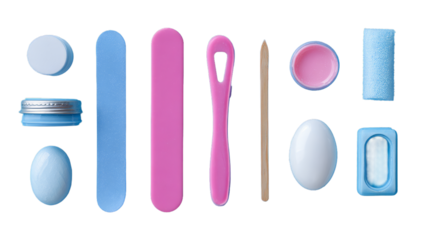 Accessories for depilation on a pink background