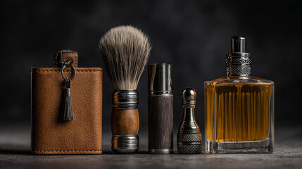 Shaving accessories in a barber shop