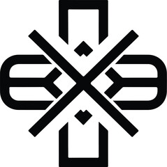 Obraz premium Medical Cross Symbol No Healthcare Forbidden Treatment.