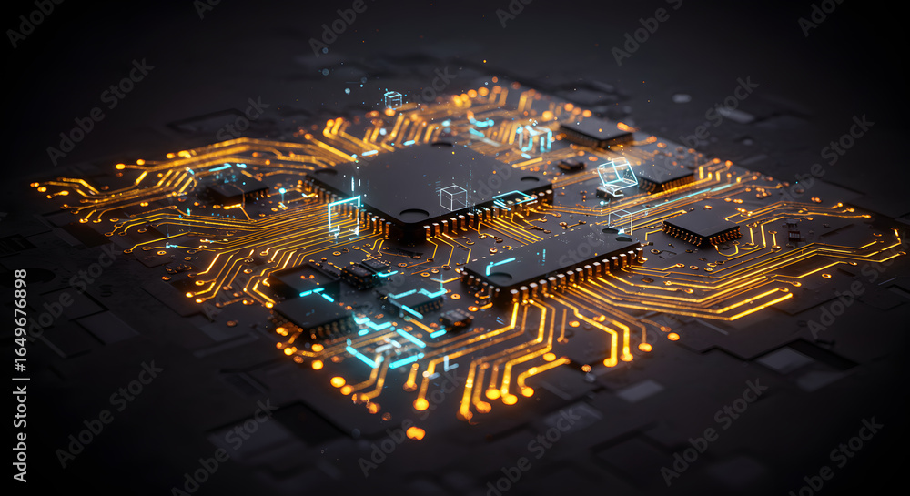 Aufkleber digital circuitry: a captivating glimpse into the complex and luminous pathways of digital circuitry