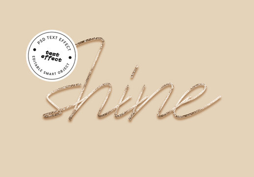 Glitter Script Shine Text Effect