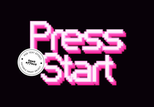 Retro Pixel Arcade Text Effect
