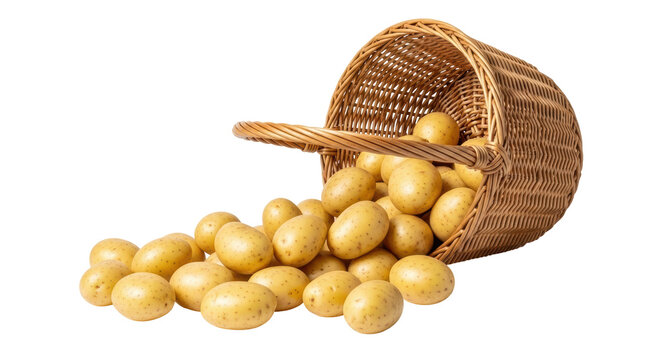 Isolated Basket of Potatoes