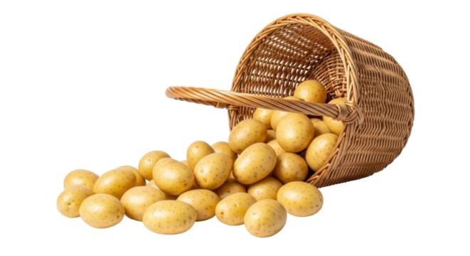 Isolated Basket of Potatoes