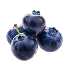 Obraz premium Close-up of plump, dark-blue blueberries