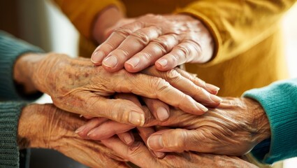 Intertwined Elderly Hands - Symbol of Support and Connection