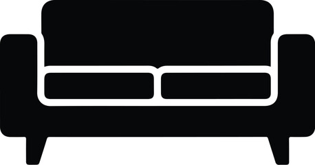 Obraz premium Black Silhouette of a Modern Sofa.