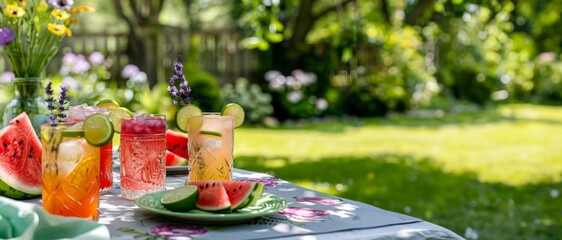 Garden Table Summer Drinks