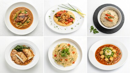 6 image of different gourmet cooking