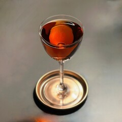 Red Cocktail on a golden coaster | elegance in a glass
