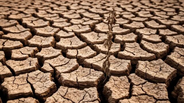 Timelapse of cracked earth illustrating drought and climate change impact on land