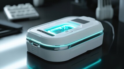 Modern Sterilization Device in a Sleek Office Setting