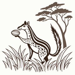 vector illustration of a Giraffe Vector mixed