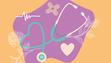 Pastel stethoscope vector. Healthcare design concept