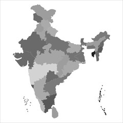 India Administrative Map, Printable political map of India with detailed state divisions and capitals. Indian map state coloured