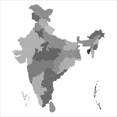 India Administrative Map, Printable political map of India with detailed state divisions and capitals. Indian map state coloured