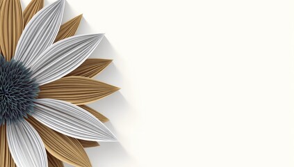 Ornate flower design in folded paper style.