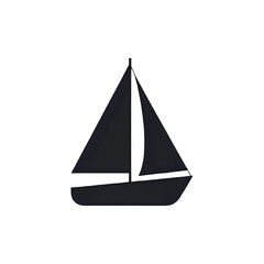 Minimalist Sailboat Silhouette: Dark Night, Ocean Vessel Graphic