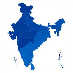 Obraz premium India Education Map, Detailed India map for learning, travel, and infographic design. Indian map state coloured