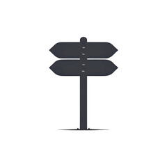 Directional Signpost: Minimalist Black and White Graphic for Navigation & Wayfinding