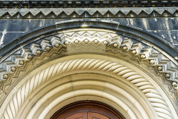 Colonial heritage architectural detail of University College building, Toronto, Canada
