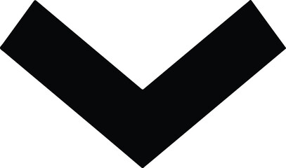 Black Chevron Down Arrow Shape Icon.