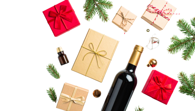 A vintage Christmas vector pattern with seamless gift box decorations and ribbon bows