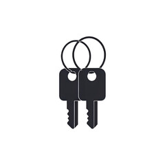 Two Keys: Minimalist Black and White Key Graphic