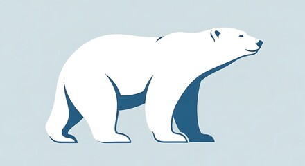 Fototapeta premium Elegant Stylized Polar Bear Side Profile Illustration