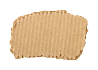 Brown cardboard torn paper edge sheet isolated on transparent background