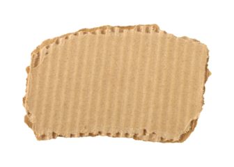 Brown cardboard torn paper edge sheet isolated on transparent background