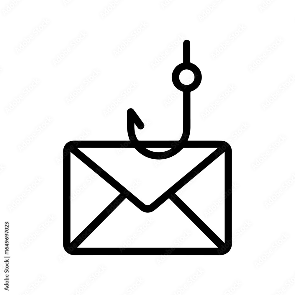 Poster line icon phishing vector on white background vector line icon on white background