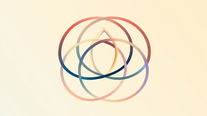 Abstract Geometric Design with Intersecting Circles and Triangle - Minimalist Art