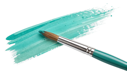  Turquoise Paintbrush with a Stroke of Color